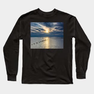 Barncaster Beach Sunset, Norfolk Long Sleeve T-Shirt